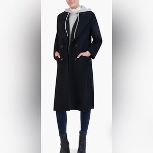 Elegant Black Double-Breasted Coat